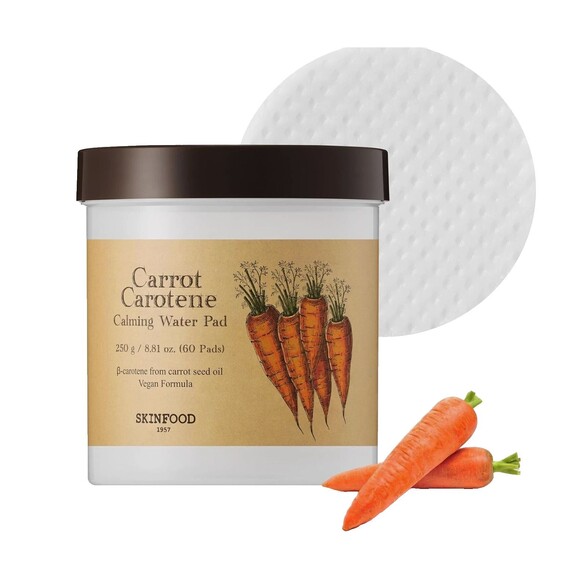 SKINFOOD Carrot Carotene Calming Water Pads 250g (8.81 oz) 60 Sheets For Redness - Picture 1 of 5